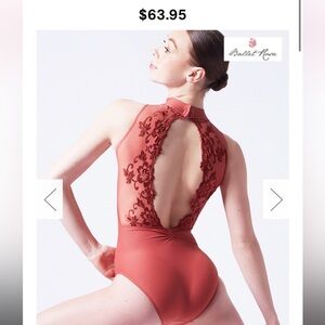 Black Capezio Mesh Leotard High Neck Size Medium